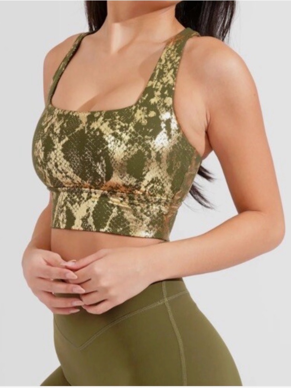 BuffBunny Revolution Sports Bra V2 Size XS Olive Gold Viper Sport Athletic Gym